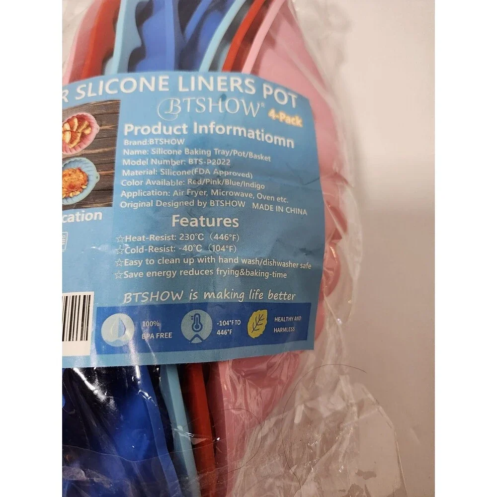 Lot Of 4 Air Fryer Silicone Liners